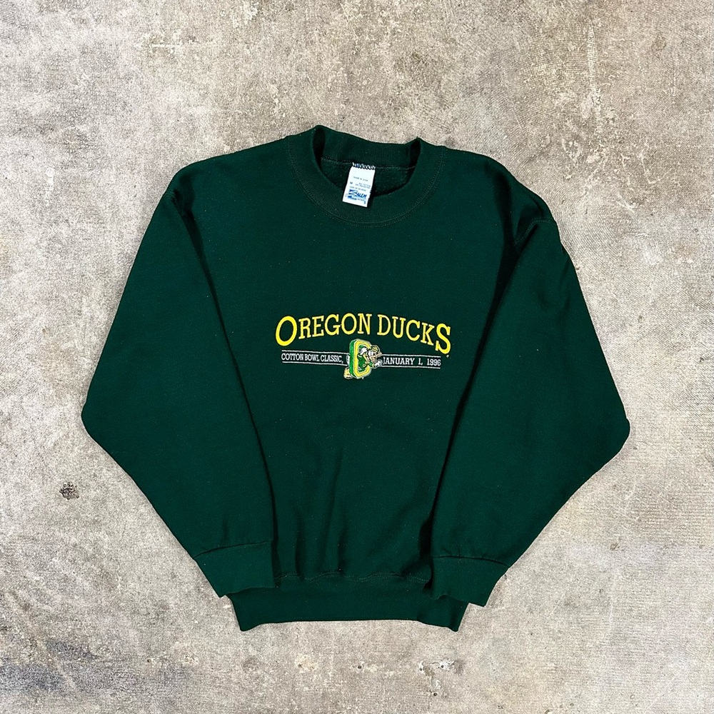 Vintage 90s Salem Sportswear Oregon Ducks 96 Cotton Bowl Collegiate Sweatshirt